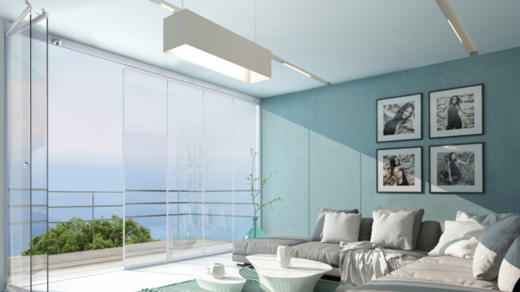 finestra panoramica modello cristalin by qfort installata in una camera da letto